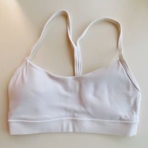 Lululemon White Flow Y Sports Bra